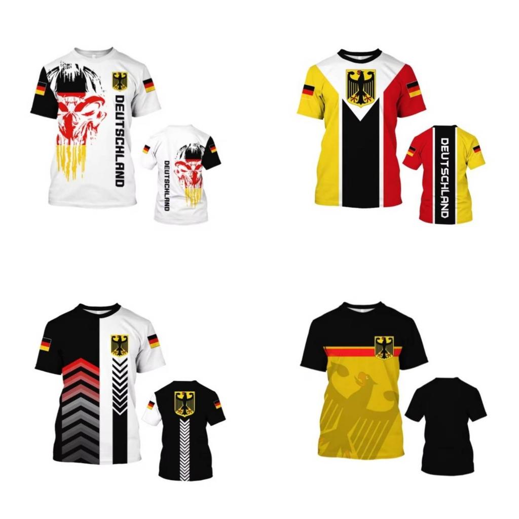 Vintage Retro T Shirt Deutschland Germany Eagle 3D Print MMA Kick Boxing Muay Thai National Flag Unisex Men Women Quick Dry Short Sleeve Streetwear