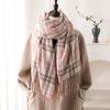 Thick Warm Winter Plaid Scarf Imitation Cashmere Women Wrap Shawls Casual Long Tassel Scarves