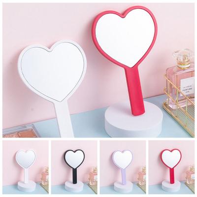 Durable Cute Heart Handle Mirror Sweet Compact Love Makeup Mirror Personalized High Definition Vanity Mirror Dressing
