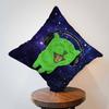 Cute Green Alien Cat Cushion Cover Pillow Cover Decor Pillowcase Printed Cushion Case for Couch
