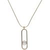 Pendentif - Majorica - Collection Athena - Argent Doré - Perle Blanche Ronde 10 Mm - Longueur 37-42 Cm