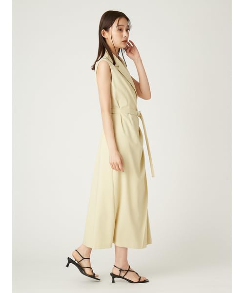 FRAY Draped Tailored Gilet Dress FWFO252088 YEL I.D. Women's