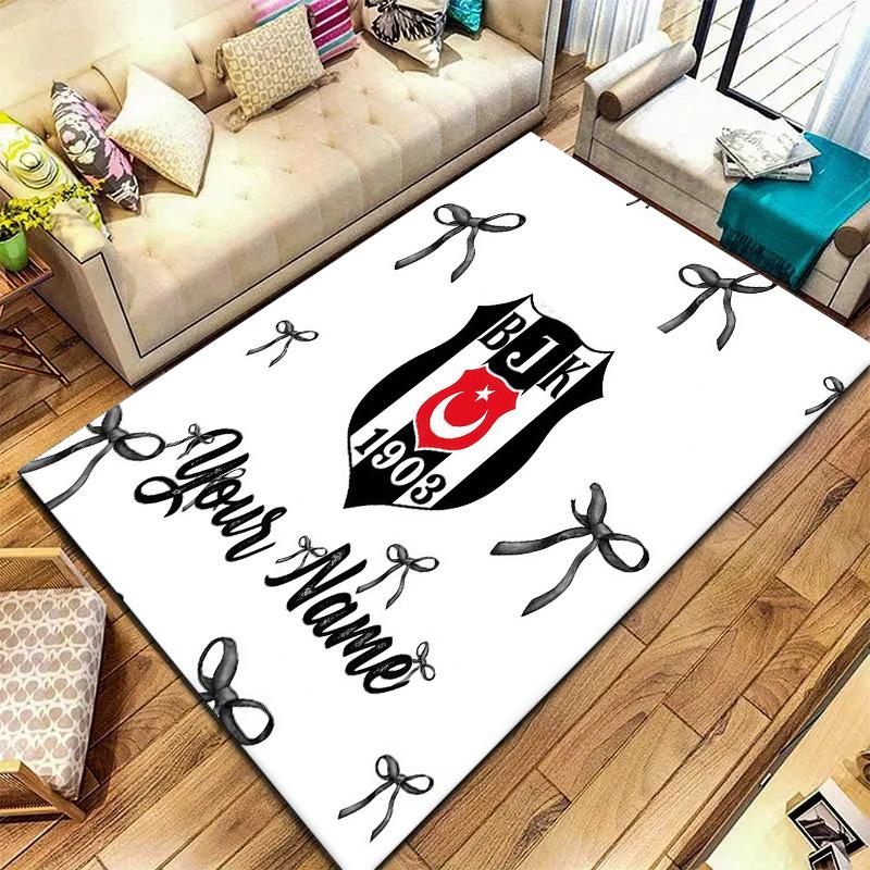 Besiktas Gymnastics Club Custom Name Carpet Rug For Living Room Bedroom Home Sofa Decoration Kids Play Nonslip Floor Mat