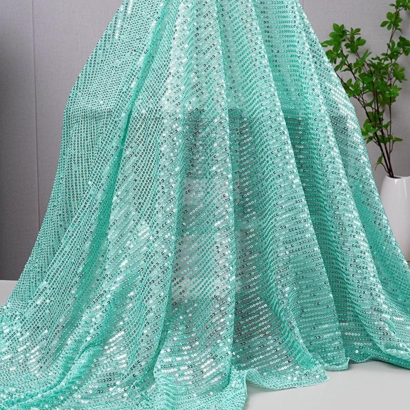 Wide 130cm Mesh Micro Stretch Small Sequins Clothing Fabric for DIY Sewing Clothing Dress Wedding Dresses Party Tablecloth Cloth