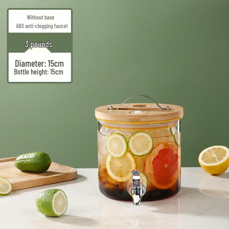 Large Capacity Glass Beverage Dispenser with Faucet for Cold Drinks and Fruit Tea