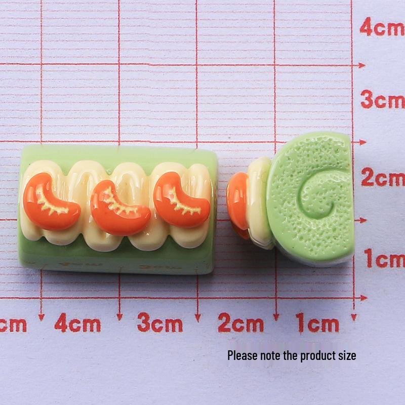 Fruit Towel Roll Play Food Charms: Handmade Resin Cartoon Accessories for DIY Crafts