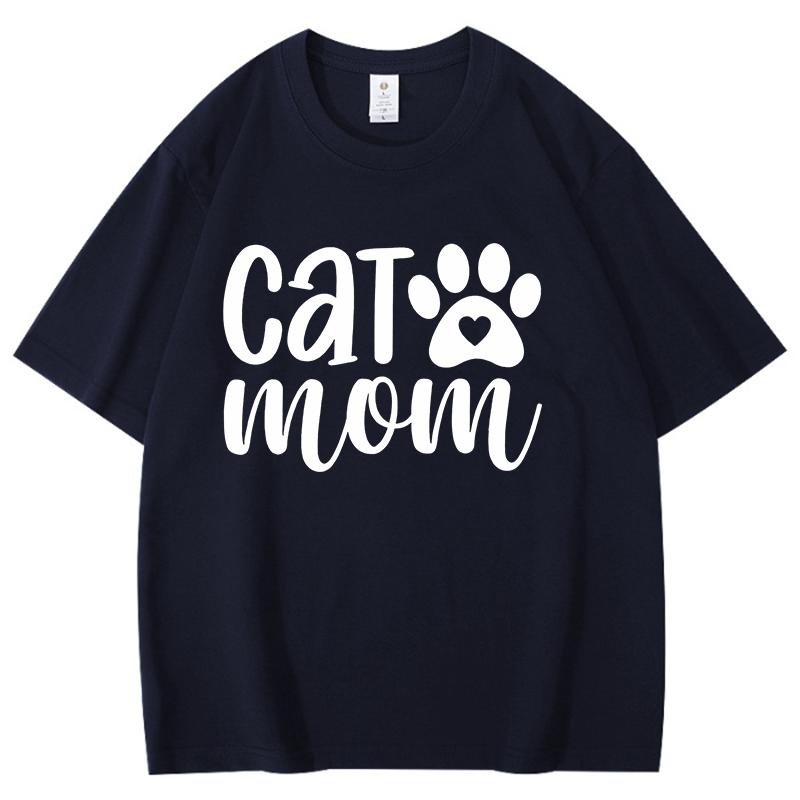 

New Hot Cat Mom Printed Tshirts Unisex Women Girl Unisex Casual Loose Round Neck Creative Personalized Tshirts Casual Breathable 4XL