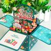 Santa Claus 3D Pops-up Bouquet Xmas Festival Girlfriend Merry Christmas Cards Blessing Postcard Thank You Cards Decor Gift