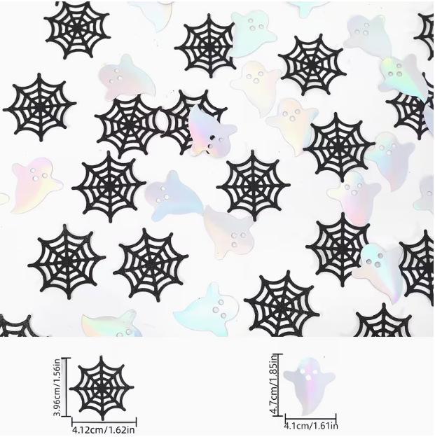 Halloween Confetti: Pumpkin, Spider, Ghost & Web Decor