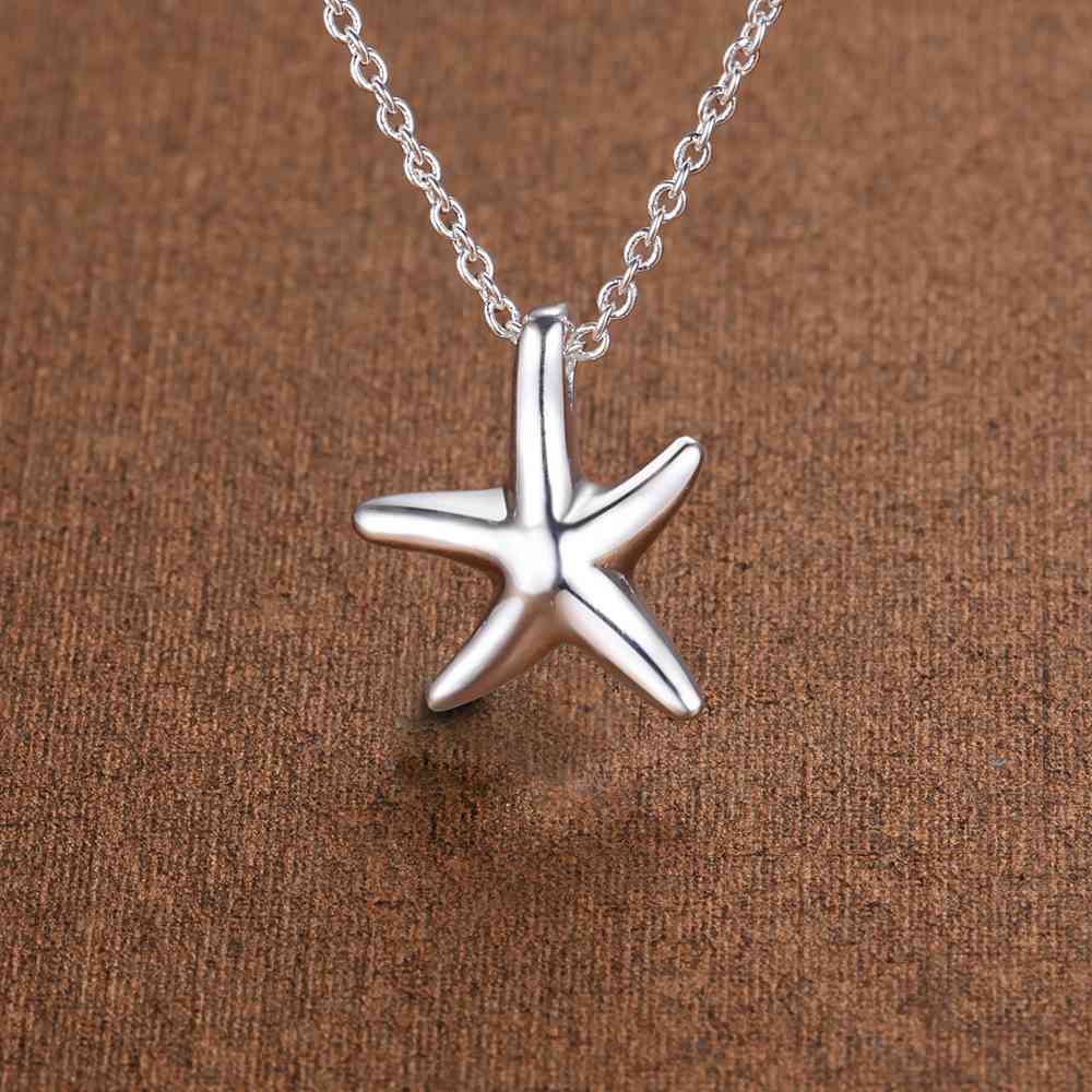 925 Sterling Silver Necklace Pendan Starfish For Women Exquisite Student Girlfriend Jewelry Accessories Wedding GiftGood product