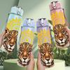 1PC Leopard Sun Wild Animal Portrait Art 750ml Color Plastic Sports Water Bottle Leakproof Flip Straw Lid Suitable for Sports Office Home Use