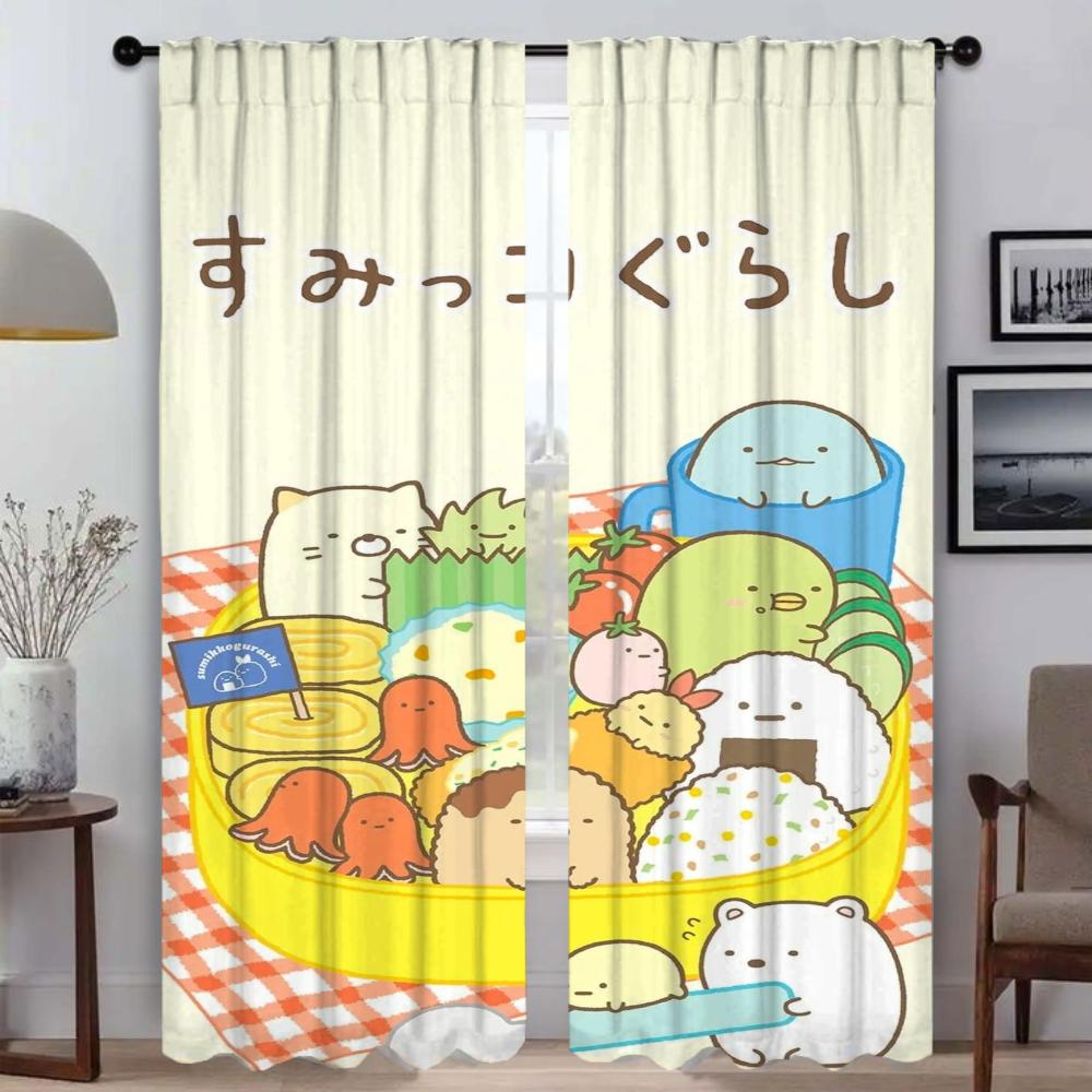 

Кухонные шторы 2 шт. Sumikko Gurashi Гостиная Шторы Шторы для спальни Хэллоуин Украшения Оттенки Раздел Элегантный W50xH70cmx2pcs-CL