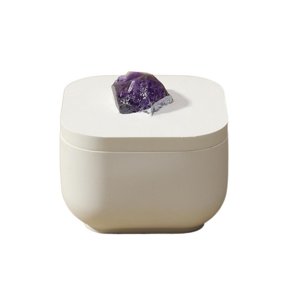 Creative Natural Crystal Round Gypsum Degaussing Bowl Jewelry Storage Container  Office Decor