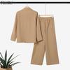 ZANZEA Women Long Sleeve Cardigan Blazer and Pants Casual Two Piece Suit Sets