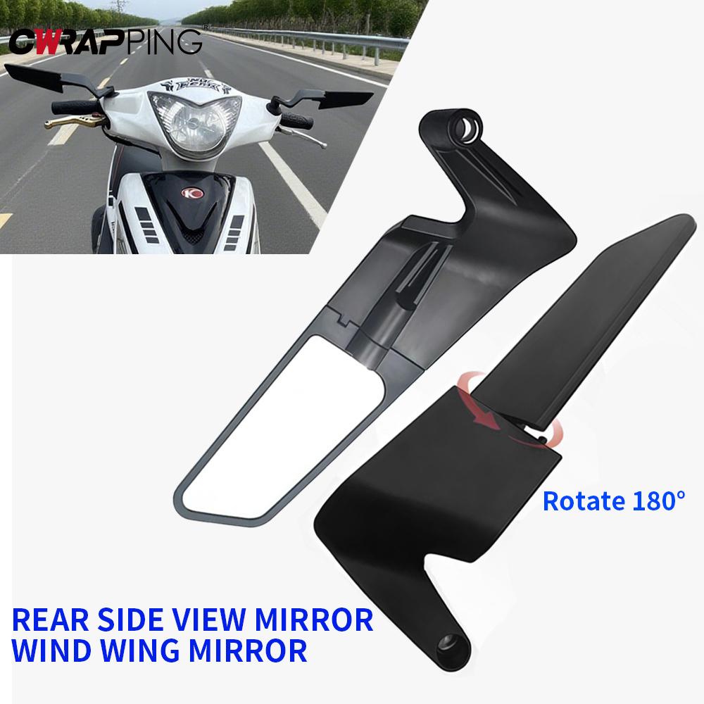Motorcycle Side View Mirror Motorcycle Rearview Mirror Large Field of View Ultra Wide Angle Reflector Folding Side Mirrors