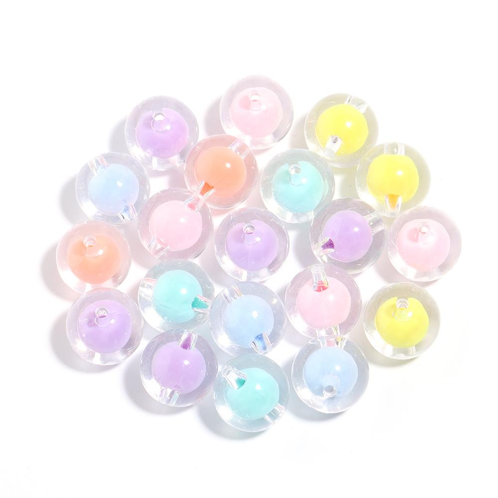50pcs/lot Colored Acrylic Round Beads Loose Spacer Star Flower Pumpkin Bead For Girls DIY Charm Jewelry Making Bracelet Necklace