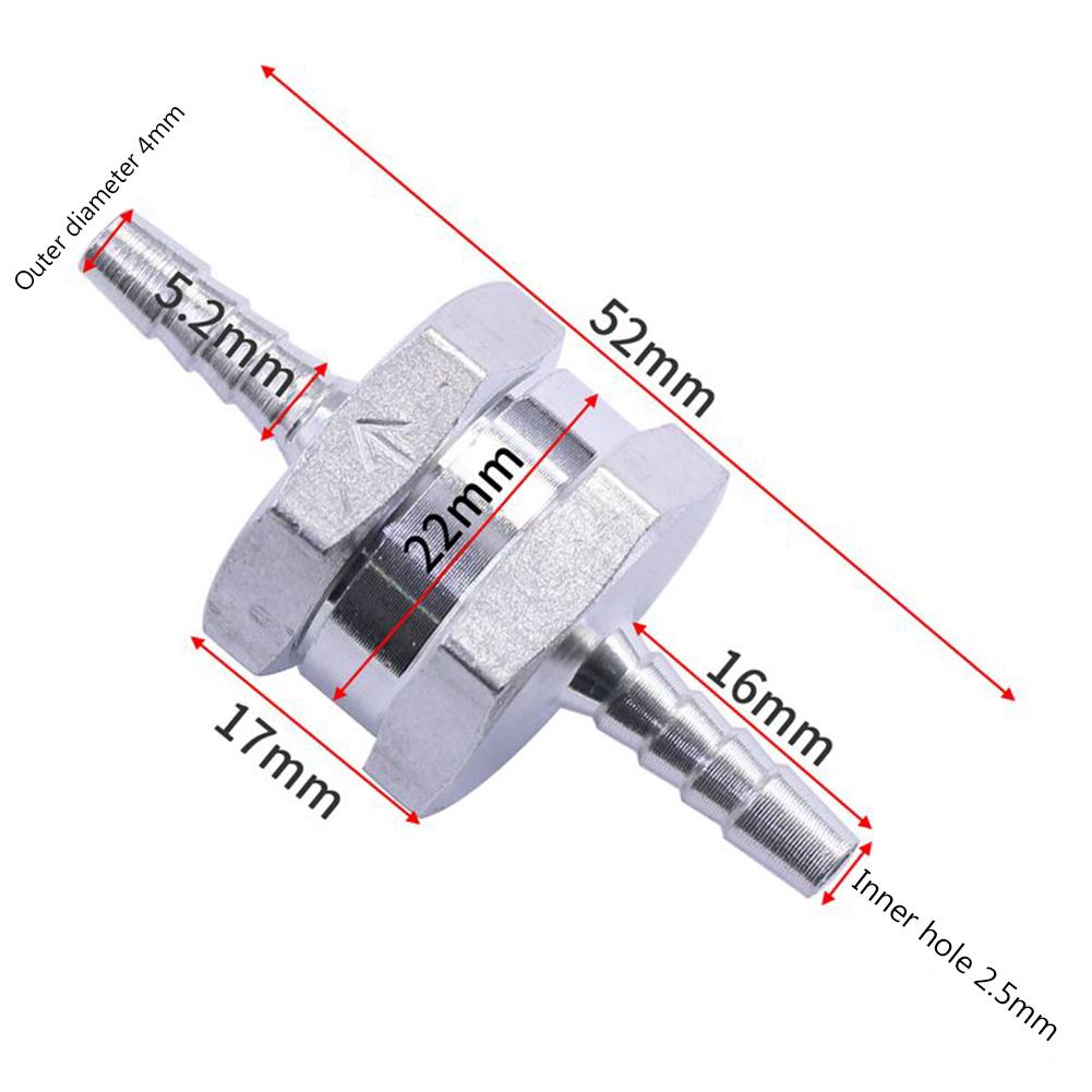 Aluminium Alloy Fuel Non Return Check Valve One Way Petrol for Car Auto Helicopters Ships Accessories