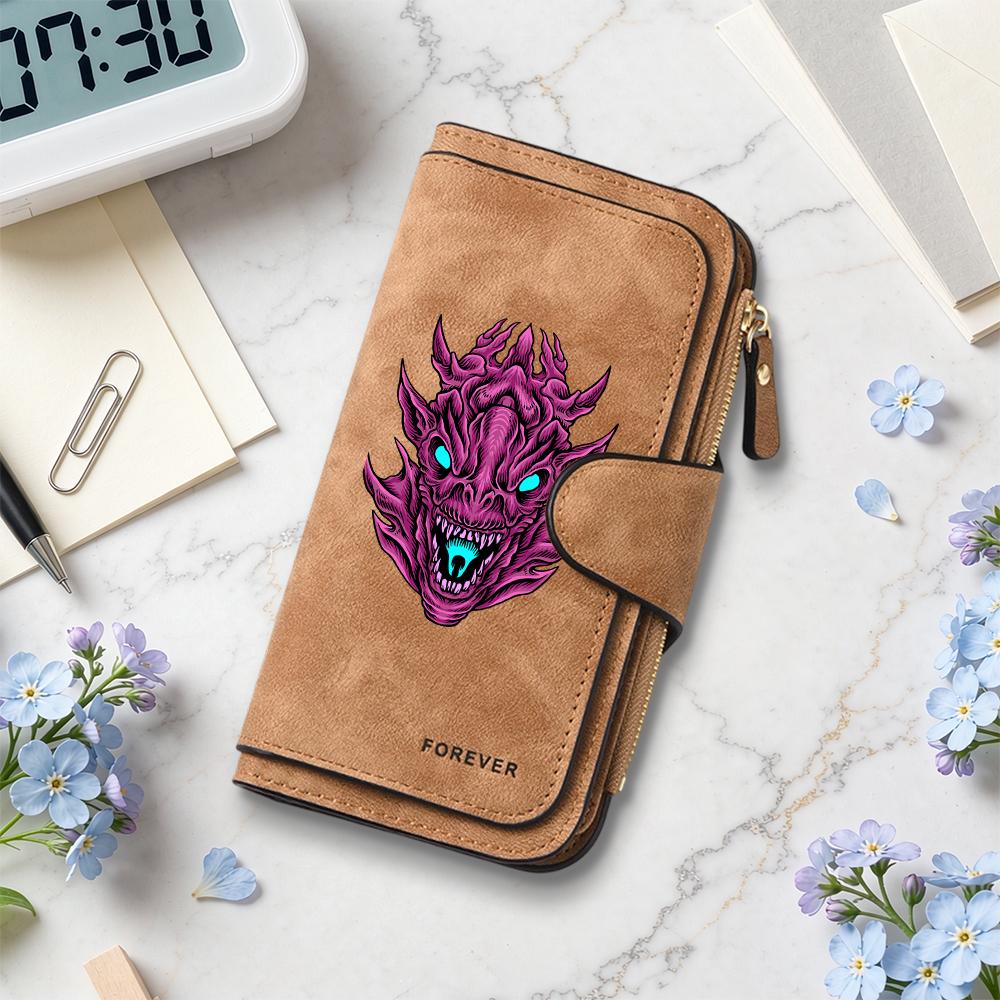 Gothic Dragon Print Wallet Cool Fashion Long Purse Portable Casual Card Holder