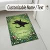 Cat Theme Crystal Velvet Rug Personalized Custom Name Text Soft Floor Mat Home Decor