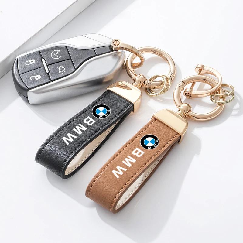 2025 Leather Keychain Emblem Car Keyring Key Chain Ring Pendant Accessories For BMW 1 3 5 7 Series X1 X2 X3 X5 X6 G30 G20 G1
