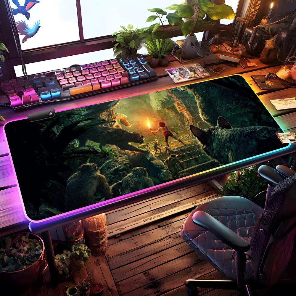 The Jungle Book Mouse Pad RGB Gaming Mouse Pad Desk Mat HD Gamer Large LED Light XXL MousePads