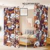 Set Of 2 Cartoon Colored Puppy Park Printed Perforated Curtains Various Sizes Living Room Bedroom Insulation Decoration Light Blocking Made Polyester