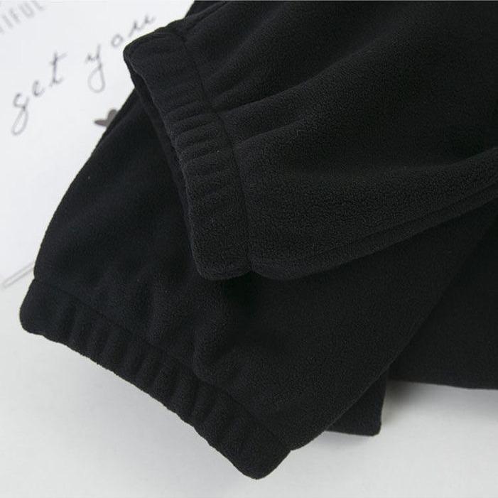 Autumn Winter Women's Thickened Fleece Casual Pants Fleece Lined Cuffed Harem Carrot Pants