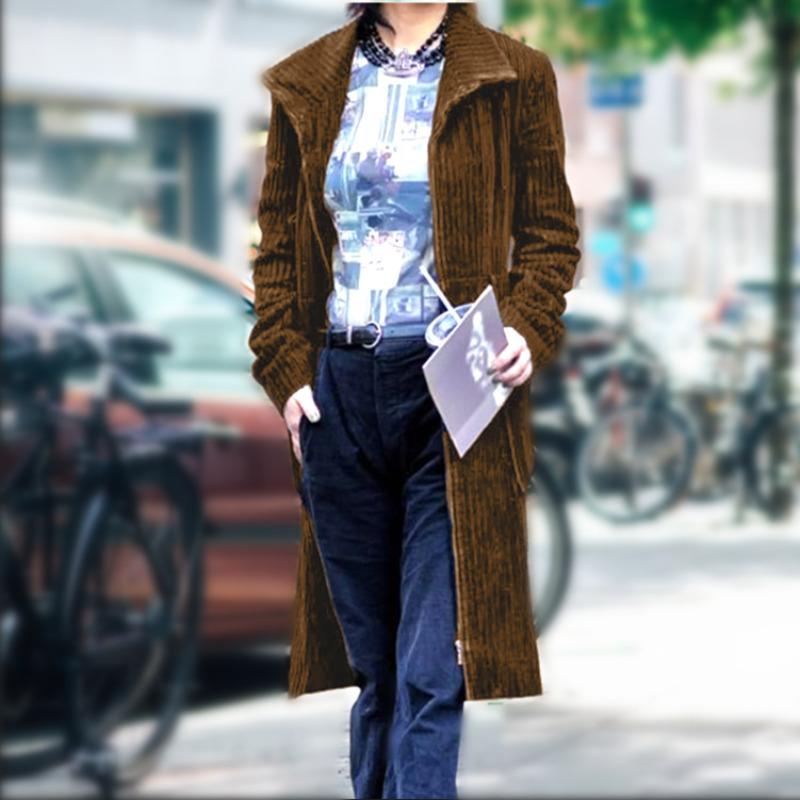 

Осенне-зимнее женское пальто Тренчкот с застежкой-молнией 3XL