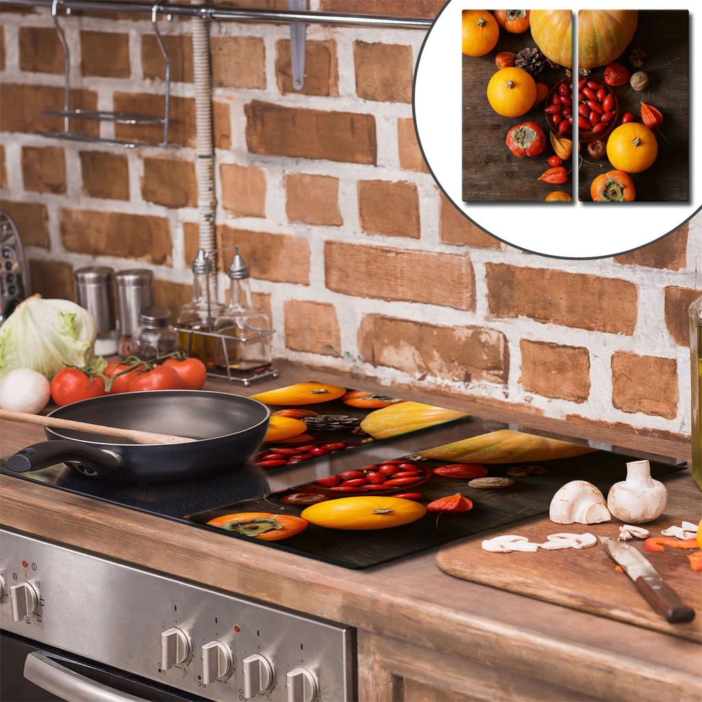 GLASS CUTTING BOARD 2x 30x52 PUMPKINS