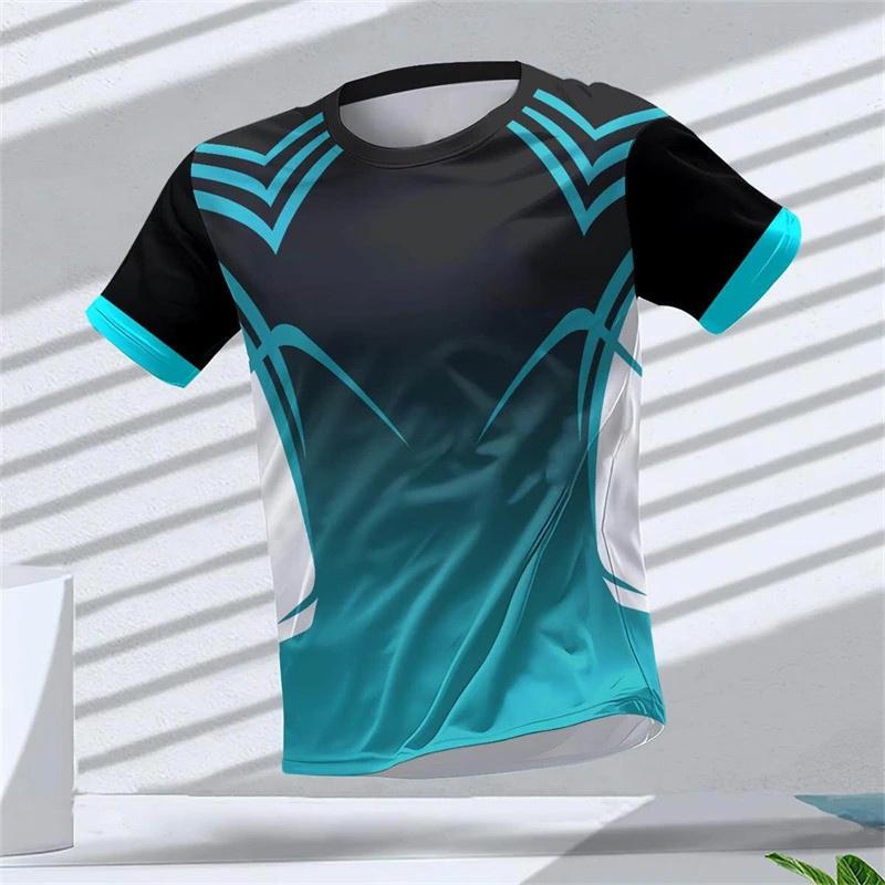 2026 New 3D Printing Hot-Selling Outdoor Running Sports Breathable Quick-Drying Fitness Clothes Casual Wear Round Neck T-Shirt