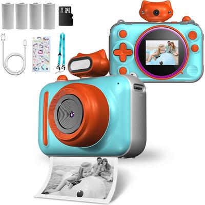 Aparat dziecięcy do natychmiastowego drukowania, aparat cyfrowy Selife 48 MP z wideo 2,5K, mini przenośny aparat-zabawka dla dzieci z kartą 32 GB, prezent urodzinowy i świąteczny