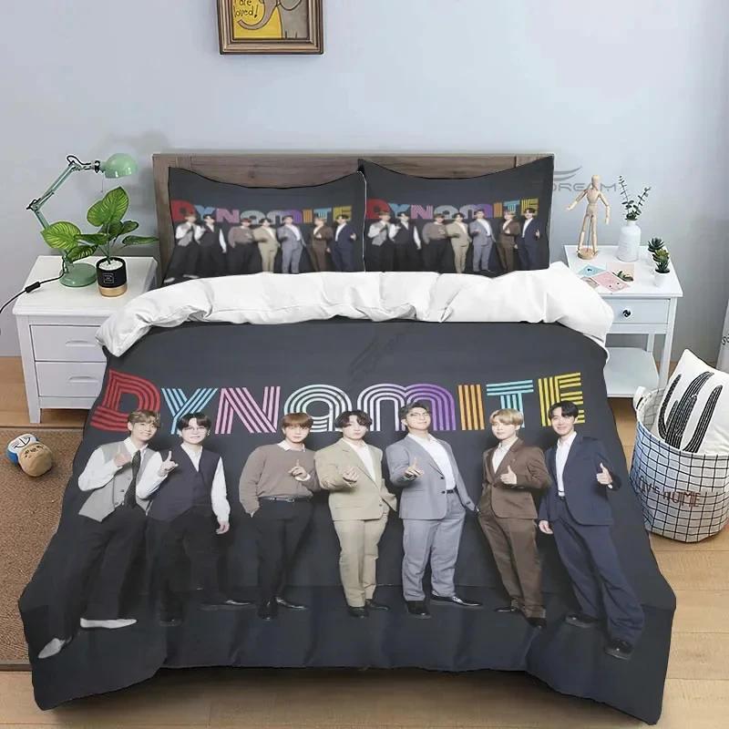 Korean Fashion Singer Group Kpop Jung Kook Suga Jimin Bedding Set,Duvet Cover Bed Set Quilt Cover Pillowcase,King Queen Size