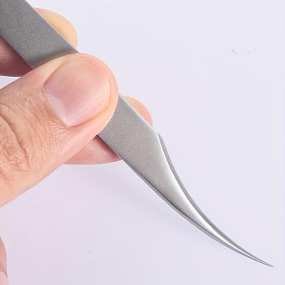 Hochwertige, silberfarbene Präzisionspinzette aus Edelstahl, super scharf, zur Entfernung von Augenbrauen- und eingewachsenen Haaren.