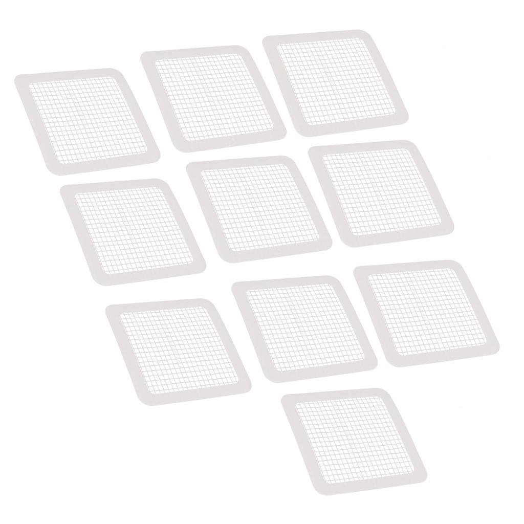 Disposable Shower Drain Cover Waterproof Adhesive Mesh Sticker Drain Hair Catcher for Bathroom Kitchen 10pcs Square