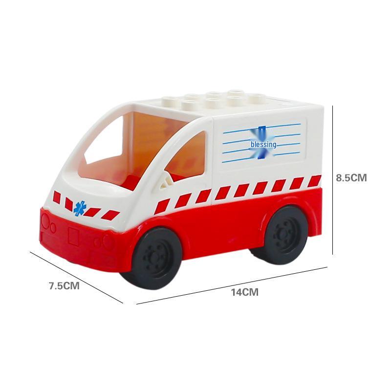 Yidu Large Particle Building Blocks: Motorcycle, Fire Truck, Airplane, Forklift Vehicle Toys