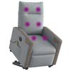 VidaXL Fauteuil inclinable de massage électrique Gris clair Tissu 3324105
