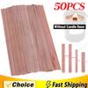 50 Stück Holzdocht-Set für Kerzen, rauchfreie Kerzendochte für DIY Paraffin-Kerzenglas-Herstellung, Kerzenherstellungszubehör