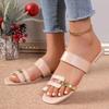 Women's Slippers 2024 New Summer Flats Flip Flops Dress Shallow Casual Women Slides Rome Open-toe Women Sandals Zapatos De Mujer