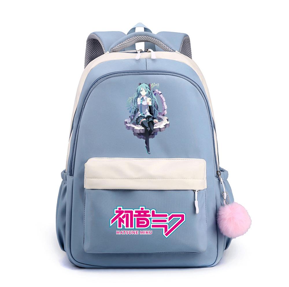 Anime Cartoon Hatsune Miku Printed Large Capacity Waterproof Backpack for Teenger Student Girl Boy Schoolbag Bookbag Kid Gift Travel Bag