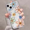 Flower Pattern Anti-Shock Airbag Case For iPhone 16 15 14 7 8 Plus X XR 13 12 Pro Max Mini Soft Silicone Clear Cover Fundas
