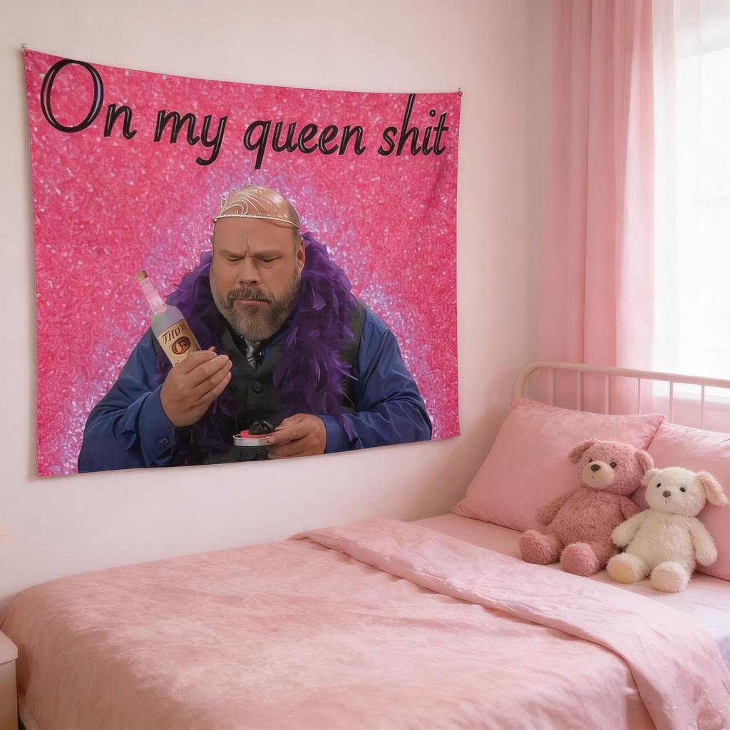 Bertram On My Wall Tapestry 40X60, Funny Bedroom Dorm Classroom Decor, Humorous Wall Hanging Gift For Friends
