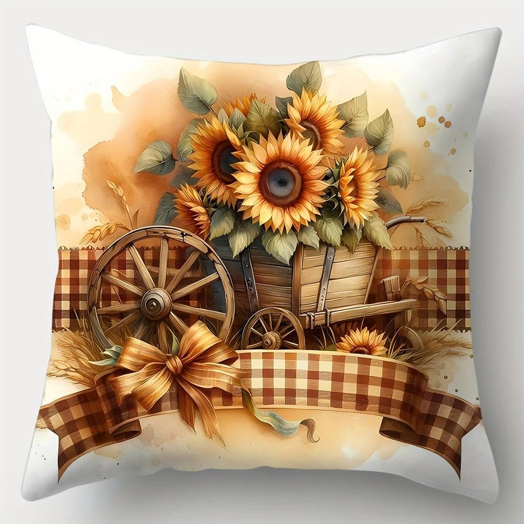 Blue Summer - Style PillowcaseBedroom Living Room Sofa Home Decor Polyester Cushion Cover with Zipper
