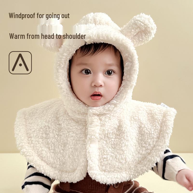 

Baby Ear Protection Hat - Autumn/Winter Fleece-Lined Cape, One-Piece, Warm & Cute Newborn Infant Hat L (Head Circumference 46cm, Fits 0-2 years)