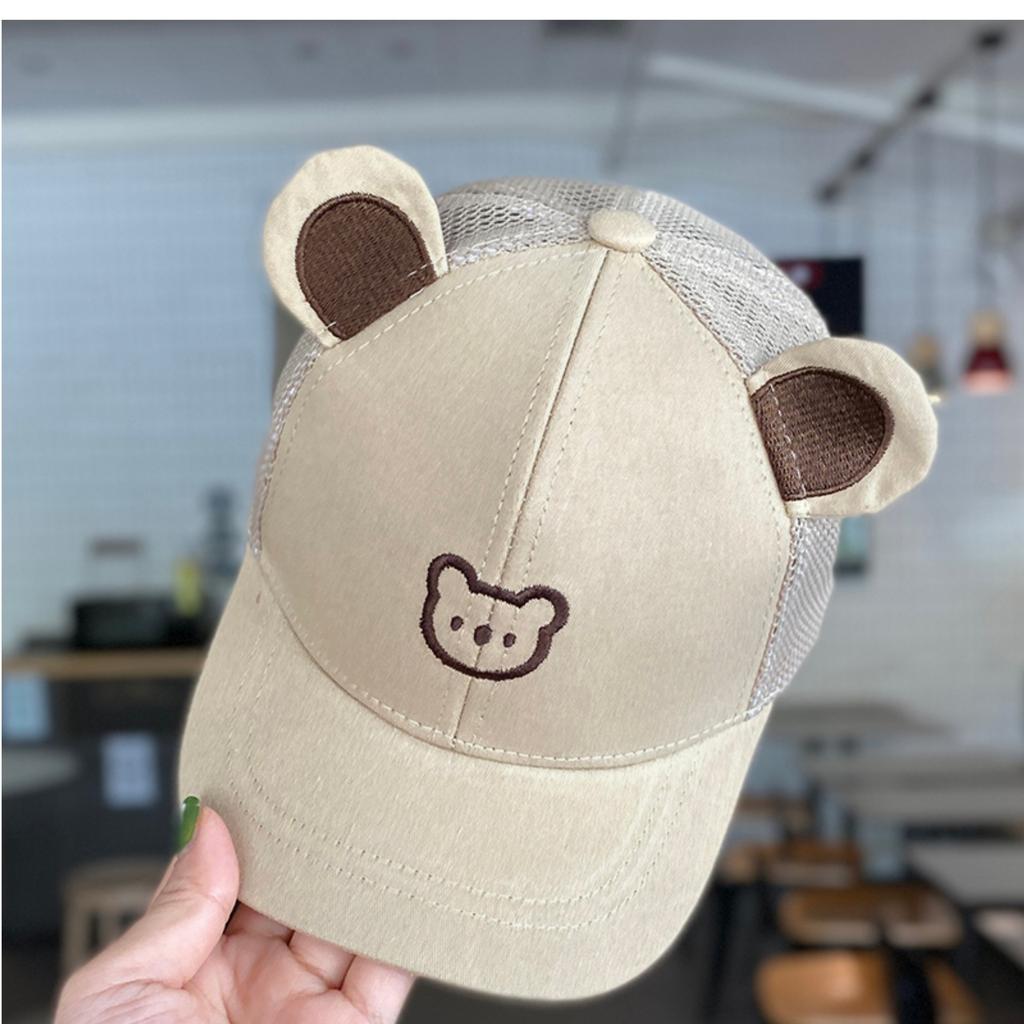 Cute Embroidery Bear Baseball Cap Summer New Cotton Boy Girl Thin Sunhat Unisex Outdoor Snapback Casual Children Baseball Hat