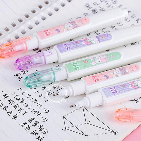 2Pcs Correction Fluid Quick-Drying White-Out Pen 12ml Large Capacity Strong Coverage Traceless Correction Pen for Students School Office Supplies
