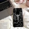 G-Gothic Cyber Sigil Cross Phone Case For Samsung S25,24,23,22,30,21,10,9,Ultra,Plus,Lite,FE,4,5 G Soft Black Case