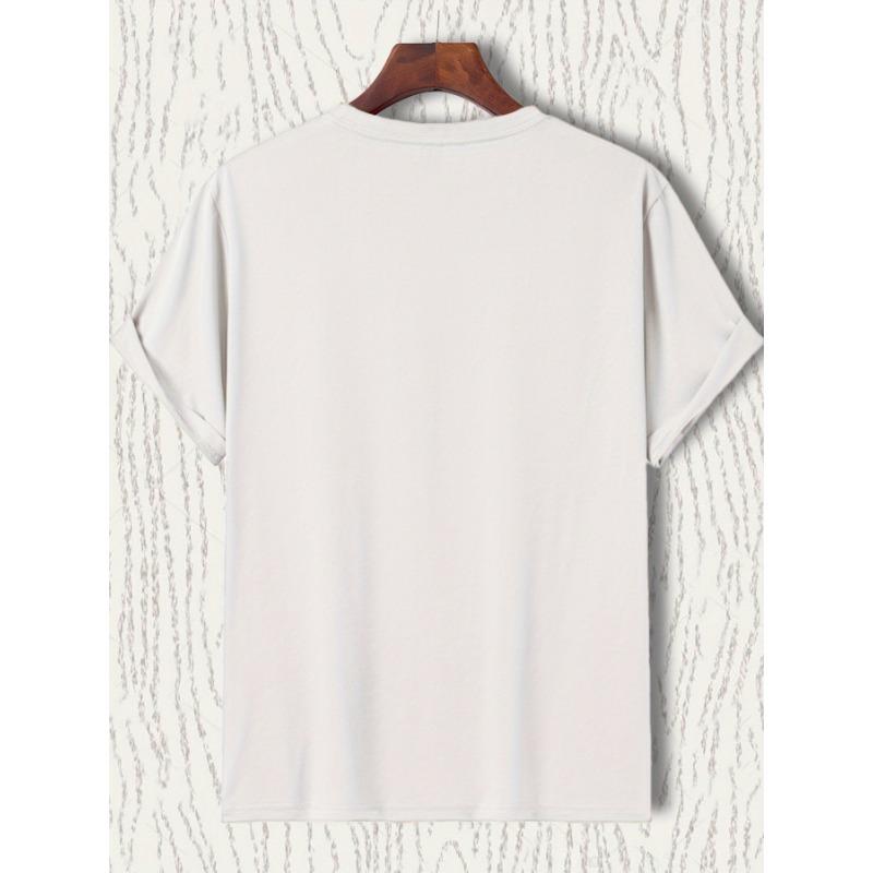 European Size Men'S Casual Crew Neck T-Shirt with "Hustle and Grind" Graphic Print, Lightweight Cotton, Summer Streetwear for Adults