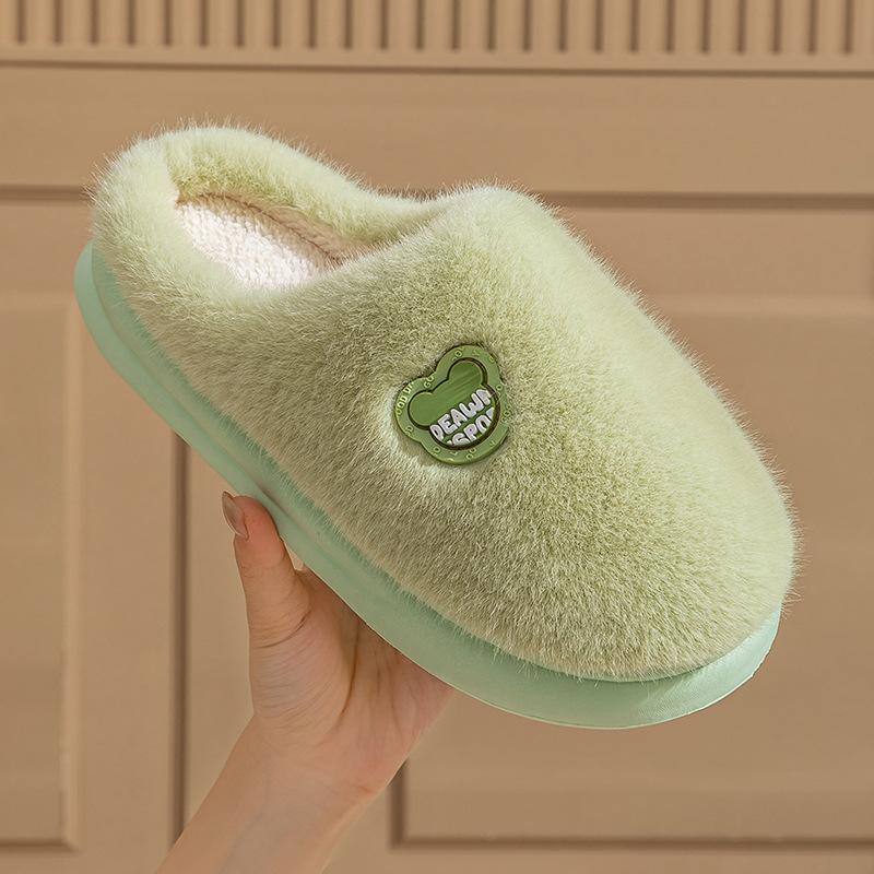 Home Cotton Shoes Warm In Autumn and Winter Thick-soled Plush Cotton Tows Home Indoor Household Couple Cotton Slippers
