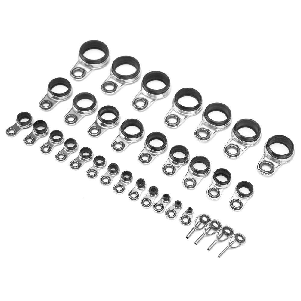 33PCS Multiple Sizes Fishing Rod Guides with Ceramic Loop Raft Line Ring  Fishing Rod Repairing
