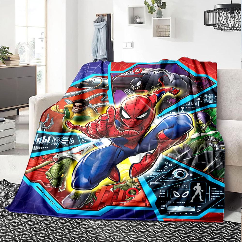 1pc Spiderman Three Faces flannel Blanket for Super Soft Cute Comfort Blanket for Travel Bedding Couch Sofa Blanket Y82561